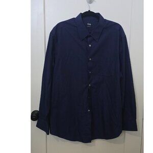 Studio 1735 Mens Navy Blue XXL Athletic Fit Dress Shirt Long Sleeves 18-18.5